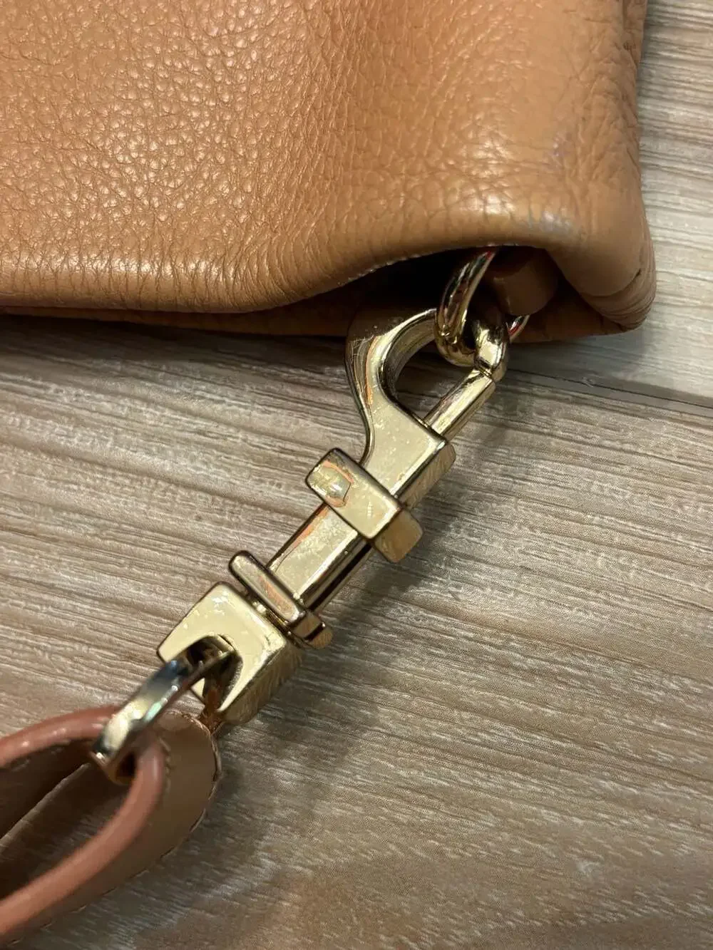 Tory Burch Amanda Tan Pebbled Leather Foldover Crossbody Bag
